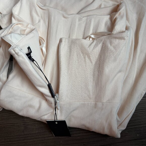 JLUXLABEL BUTTERCREAM CREAM DENIM STRETCH KRISHNA ONE SHOULDER MAXI DRESS - SMAL - Picture 7 of 7